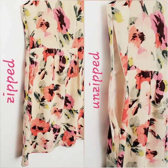 Madewell Tea Rose Floral Pleated Silk Dress - Picture 3 of 8